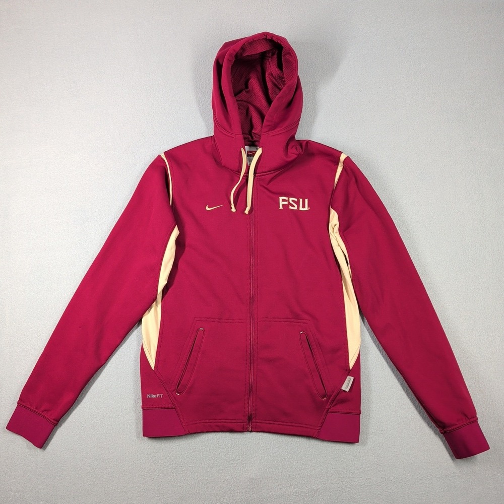Nike Hoodie Men's Small Red Therma-FIT FSU Seminoles Zip Collegiate